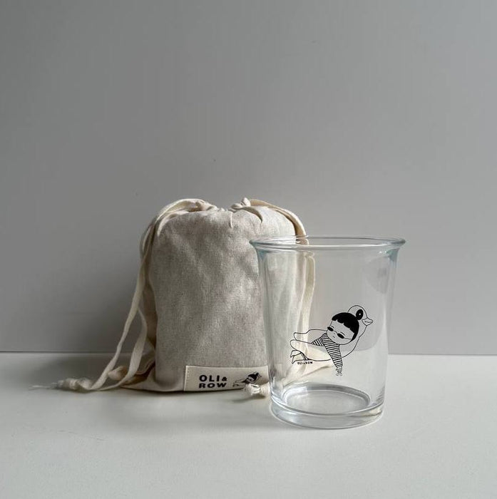 glass cup (with pouch)