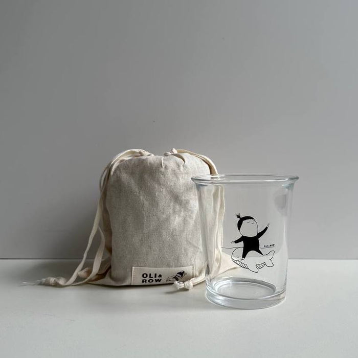 glass cup (with pouch)