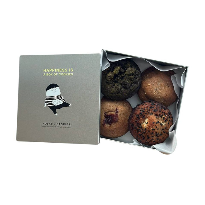 assorted soft baked cookies (tin box of 4)